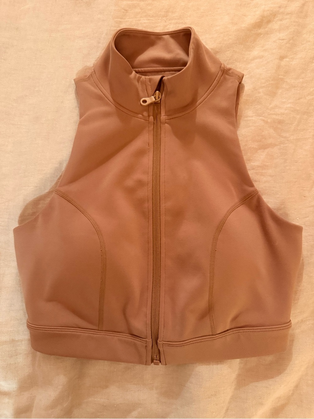 girlfriend collective Taupe Zip Jacket with High Collar